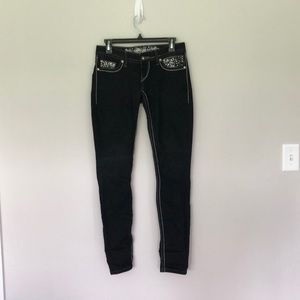 Express black Zelda jean leggings ultra low rise